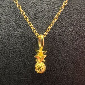 Sterling silver 925 Gold Vermeil Mini Pineapple Pendant Chain Necklace